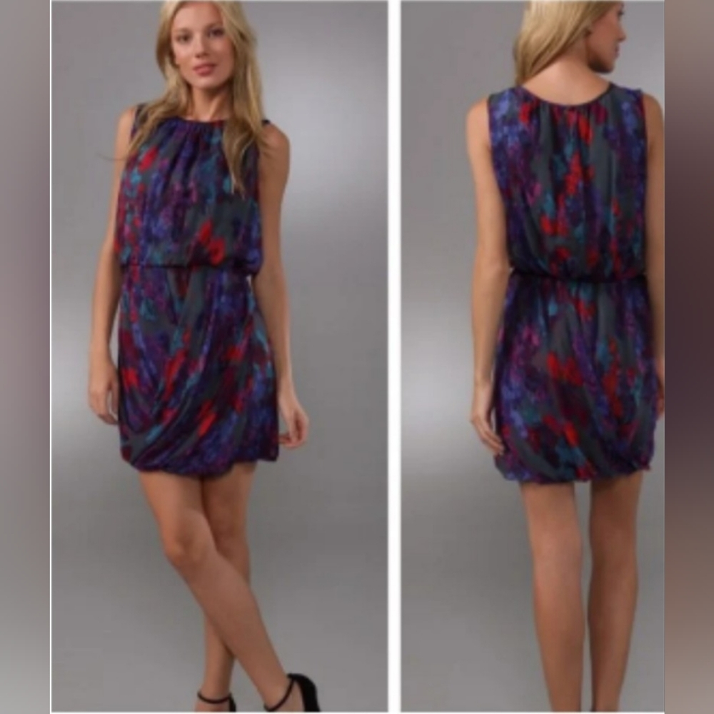 Tibi Genevieve Silk Draped Dress 8